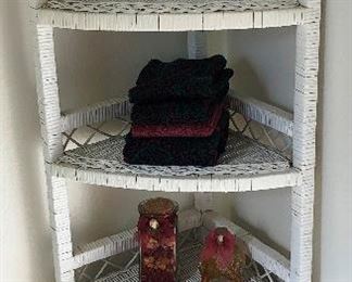 Wicker corner cabinet