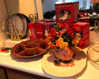 California Pottery divided relish dish