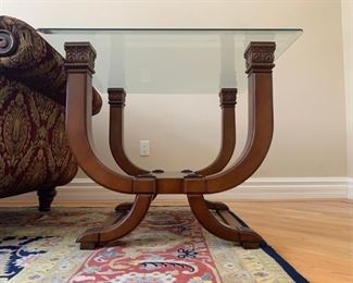 Hurtado, Made in Spain, Neoclassical Glass Top Coffee Table  and End Table Set