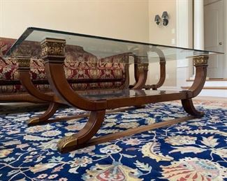Hurtado, Made in Spain, Neoclassical Glass Top Coffee Table  and End Table Set