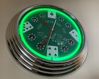 Poker Brand Neon Wall Clock