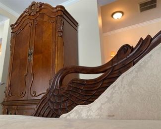 Fainting Couch with Carved Frame