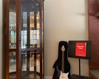 Chippendale Mahogany Mirrored Back Display Case, Instruments