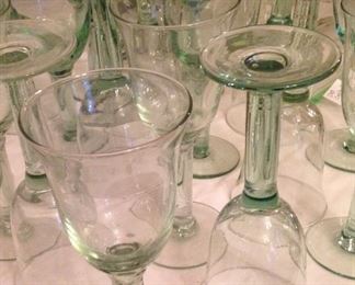 Tinted green stemware