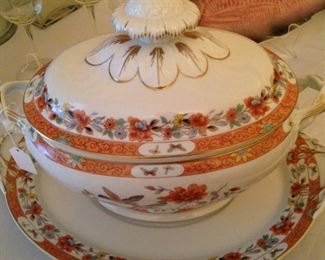 Lovely lidded serving bowl with underplate