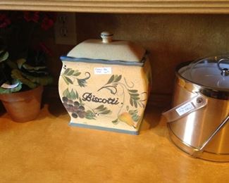 Biscotti canister; ice bucket
