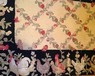 Hen/rooster kitchen rug - 42 inches x 64 inches