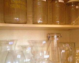 Large jars and assorted vases