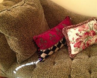 Leopard print fabric; other decorative pillows