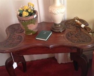 Curved top side-table