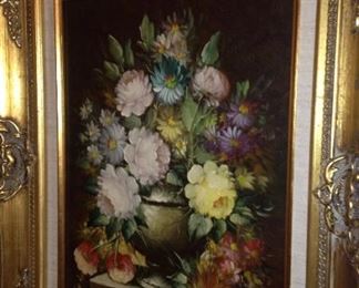 Beautifully framed floral art