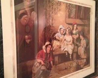 Framed art of young children