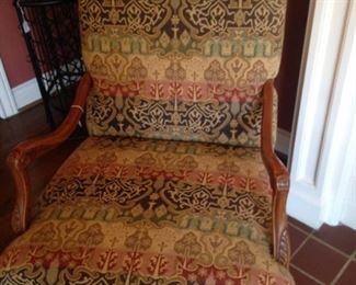 Armchair with upholstered seat and back