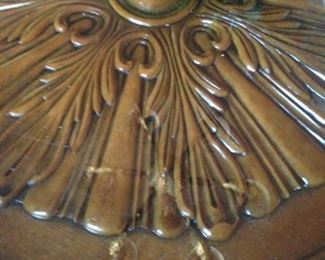 Beautifully carved wooden table top