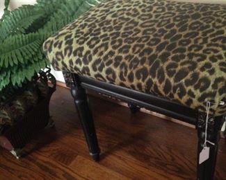 Leopard print vanity bench