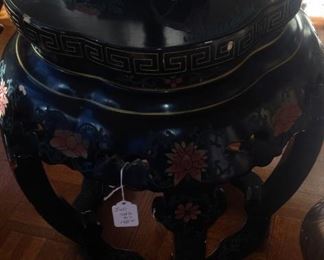 Asian style black stool/plant stand