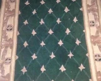 3 feet x 5 feet  green & tan rug