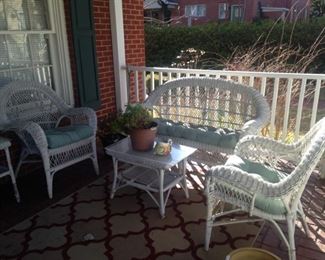 White wicker patio furniture