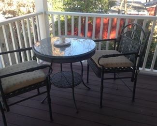 Metal chairs & round table