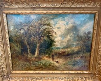 Antique, original oil by David Cox. Circa 1848.