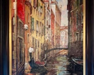 Large original oil painting signed Carnera.
Measures 50” x 39”.