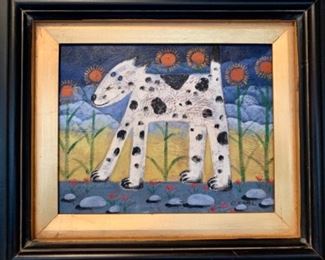 Contemporary oil on canvas by C. Carl. Frame measures 19.5" x 17.5". Art measures 9.5" x 7.5".