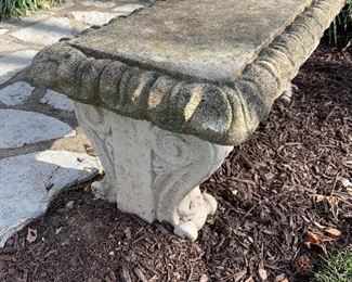 Concrete garden bench.