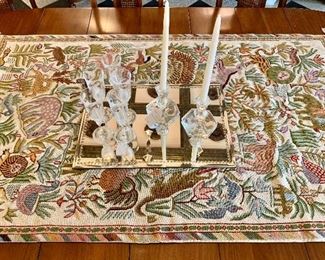 Vintage tapestry. Display mirror by Williams Sonoma