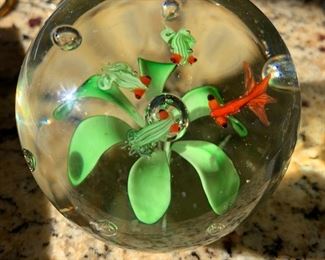 Glass paperweight.