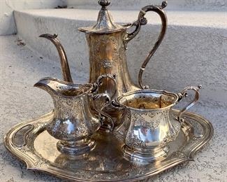 Gorham Company sterling silver, 4 piece tea set.
