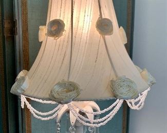 Closeup of floor lamp shade.