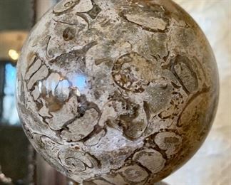Close up of natural stone lamp.