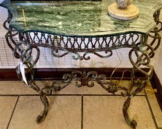 Marble top console table.