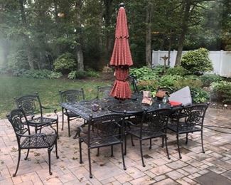 Iron patio set from Fortunoff - paid 10k