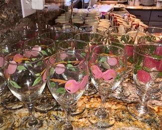 Franciscan painted Apple glasses 