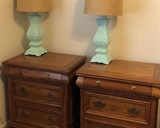 Bedroom Suite: 2 Nightstands, Dresser w Mirror and Built-in Jewelry Drawers, Armoire/Office