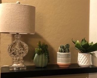 Assorted Pottery and Table Lamps 