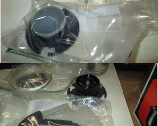Garage: Simon Omega Enlarger w/Lens, Aluminium Spacers, Box of Tinted Lens, 2 Half-Moon Thick glass pieces, Extra Lens