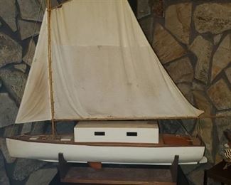 Hand carved (by Mr. Kenneth Floyd) sailboat