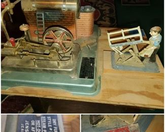 Wilesco saw & Jensen steam engine vintage toys