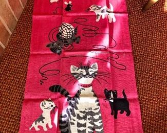 Tammis Keefe cat linen tea towel