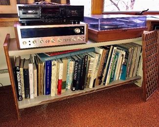 Vintage Pioneer and Sony equipment, plus LPs and books