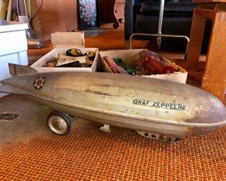 Graf Zeppelin pressed steel pull toy, SteelCraft by Murray