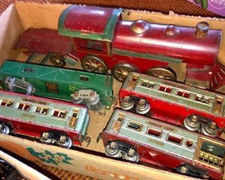 American Flyer / pressed steel train pieces