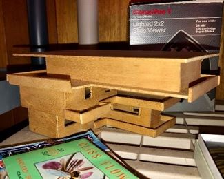 balsa wood model of Frank Lloyd Wright inspired home