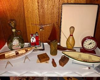 Hand crafted wooden model boats