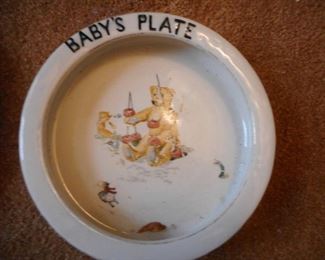 Roseville UNMARKED Babys Plate