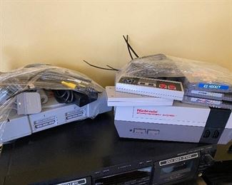 Vintage Nintendo System with Games, Play Station