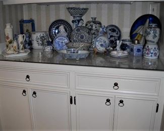 BLUE AND WHITE STONEWARE