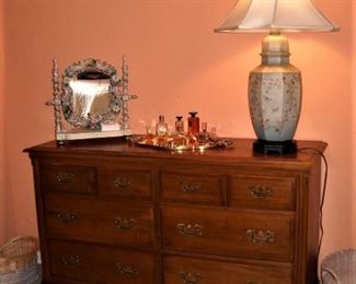 HAYWOOK WAKEFIELD DRESSER AND MEISSEN VANITY MIRROR